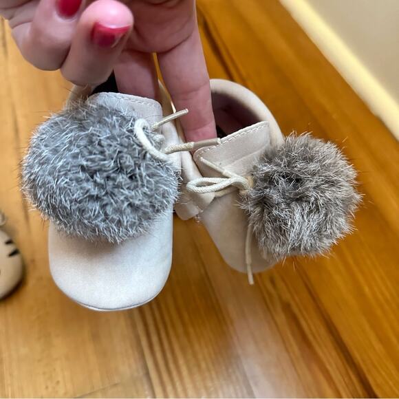 Winter crib shoes animal mocassins SET of 3 SIZE 6-12M - Picture 3 of 6